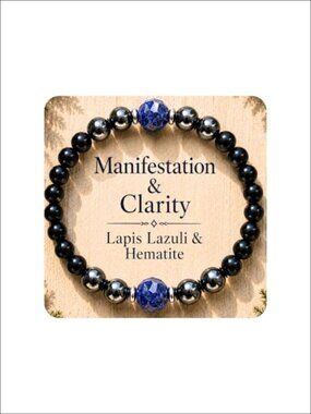 Lapis Lazuli Beaded Stretch Bracelet Hematite Obsidian Healing Crystal